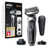Фото #1 товара Braun Series 8 Men's Razor with 4+1 Shaving Head, Electric Shaver, Precision Long Hair Trimmer, Charging Station, 60 Minutes Running Time, Wet & Dry, Made in Germany, 8510s, Black