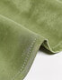 Six Stories satin pocket square in moss green