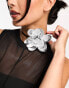 Фото #8 товара ASOS DESIGN choker necklace with metallic silver corsage detail