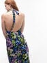 Фото #2 товара Topshop halter neck midi dress in floral print