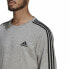 Фото #4 товара Толстовка без капюшона мужская Adidas Essentials French Terry 3 Stripes Серый