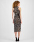 ფოტო #2 პროდუქტის Women's Animal Print Faux-Wrap Sheath Dress