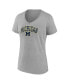 Фото #2 товара Women's Heather Gray Michigan Wolverines Evergreen Campus V-Neck T-shirt