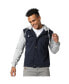 Men's Grey & Navy Blue Button-Front Jacket With Contrast Detail