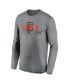 Фото #3 товара Men's Heather Gray San Francisco Giants Authentic Collection Team Logo Legend Performance Long Sleeve T-shirt