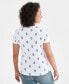 Women's Printed Short-Sleeve Henley Top, Created for Macy's