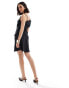 Фото #3 товара ASOS DESIGN fallen shoulder mini dress with thick strap detail in black