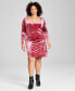 Фото #1 товара Plus Size Corset-Style Crushed-Velvet Dress