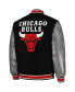 Фото #3 товара Men's Black Chicago Bulls Reversible Melton Full-Snap Jacket