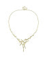 Фото #1 товара 14k Gold Plated with Cubic Zirconia Sticks Contemporary Statement Necklace