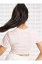 Essential mini swoosh slim Cropped T-shirt in Light Pink İnce Kumaş Kısa Kadın T-shirt