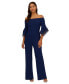 Women's Off-The-Shoulder Organza Crepe Jumpsuit