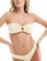 Brave Soul strapless bikini top with removable cups in yellow M - фото #2