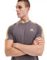 Фото #1 товара adidas Training three stripe t-shirt in charcoal