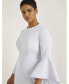 ფოტო #3 პროდუქტის Plus Size Flare Sleeve Scuba Dress