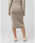 ფოტო #3 პროდუქტის Maternity Dani Knit Midi Skirt with Split Latte