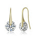 Sterling Silver 14k Gold Plated with 8ctw Round Lab Created Moissanite Solitaire Modern Artistic Wire Drop Earrings