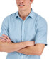 ფოტო #3 პროდუქტის Men's Short-Sleeve Solid Textured Shirt, Created for Macy's