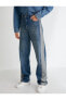 Фото #16 товара Normal Bel Bol Kot Pantolon Çift Renkli Cepli Pamuklu - Loose Straight Fit Jean