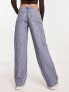 Weekday Ample low rise loose fit straigt leg jeans in novel blue