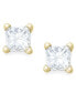 ფოტო #1 პროდუქტის Princess-Cut Diamond Stud Earrings in 10k White or Yellow Gold (1/6 ct. t.w.)