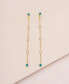 ფოტო #3 პროდუქტის Green Opal Linear Earrings in 18K Gold Plating