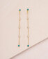 Green Opal Linear Earrings in 18K Gold Plating