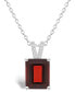 Macy's women's Garnet (4 ct.t.w.) and Diamond Accent Pendant Necklace in Sterling Silver