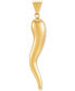 ფოტო #1 პროდუქტის Men's Polished Cornicello Horn Pendant in 10k Gold