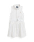 Toddler and Little Girls Belted Cotton Oxford Shirtdress