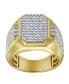 Фото #3 товара HexWall Natural Certified Diamond 1.3 cttw Round Cut 14k Yellow Gold Statement Ring for Men