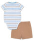 ფოტო #2 პროდუქტის Baby Boys Bodysuit Shorts Set