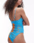 Фото #3 товара Topshop fitted swimsuit with exotic print