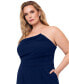 ფოტო #4 პროდუქტის Plus Size Strapless Asymmetrical-Neck Jumpsuit