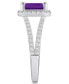 Amethyst (1-5/8 ct. t.w.) and Diamond (1/2 ct. t.w.) Halo Ring in 14K White Gold