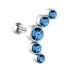 Longitudinal steel single earring with blue zircons VHLLE00669SBL