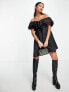 Something New X Naomi Anwer ruffle mini dress in black