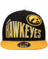 Фото #3 товара Men's Black Iowa Hawkeyes Two-Tone Vintage-Like Wave 9FIFTY Snapback Hat