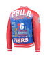 Фото #4 товара Men's Red Philadelphia 76ers Remix Varsity Full-Zip Jacket