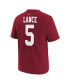 ფოტო #2 პროდუქტის Big Boys Trey Lance Scarlet San Francisco 49ers Team Player Name and Number T-shirt