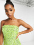 Forever New structured bandeau sequin mini dress in lime mix