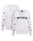Women's White New England Patriots Sequin Fleece V-Neck T-shirt