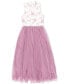 Big Girls Mock-Neck Tulle Maxi Dress