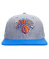 Фото #4 товара Men's Gray/Blue New York Knicks Classic Logo Two-Tone Snapback Hat
