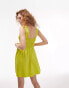 Topshop channeled mini dress in chartreuse