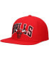 ფოტო #3 პროდუქტის Men's Red Chicago Bulls Wordmark Logo Snapback Hat