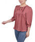 ფოტო #3 პროდუქტის Petite Elbow Sleeve Satin Blouse