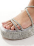 Simmi London Sea chunky flat sandal in embellished silver