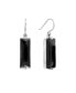 Rectangular Crystal Drop Earrings in Silver-Plate