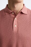 OPEN TEXTURED POLO SHIRT